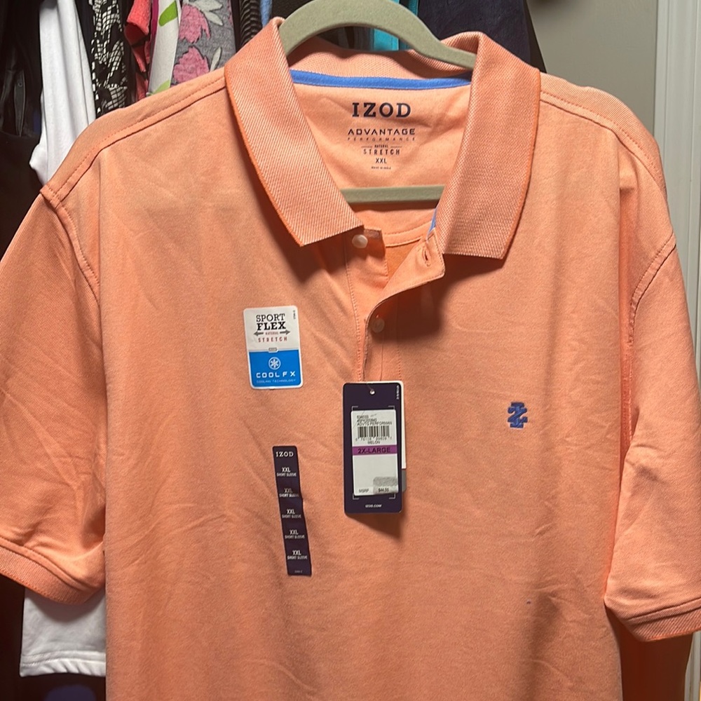 IZOD 2XL short sleeve collared shirt new with tags